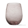 bubble glass stemless wine glass